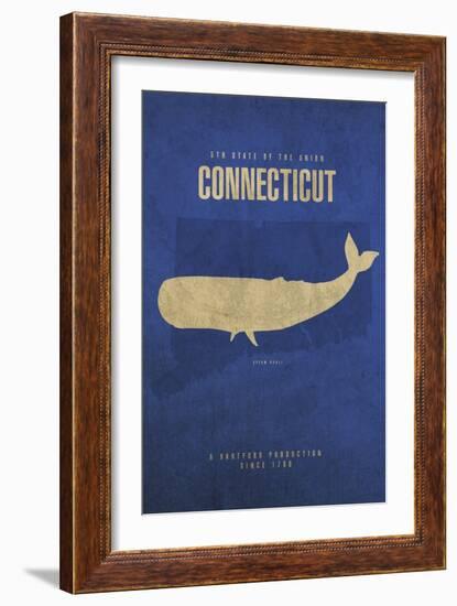 CT State Minimalist Posters-Red Atlas Designs-Framed Giclee Print