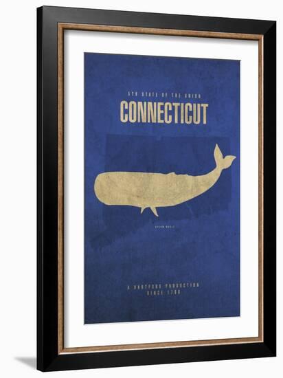 CT State Minimalist Posters-Red Atlas Designs-Framed Giclee Print