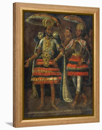 Cuauhtemoc (1497-1525) Et Moctezuma II (1466-1520) - Portrait of Moctezuma and Cuauhtemoc Par Anony-Anonymous Anonymous-Framed Premier Image Canvas