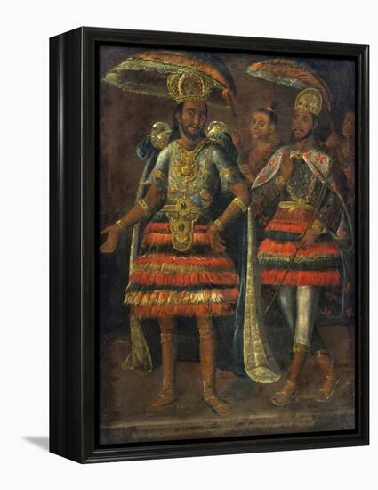 Cuauhtemoc (1497-1525) Et Moctezuma II (1466-1520) - Portrait of Moctezuma and Cuauhtemoc Par Anony-Anonymous Anonymous-Framed Premier Image Canvas