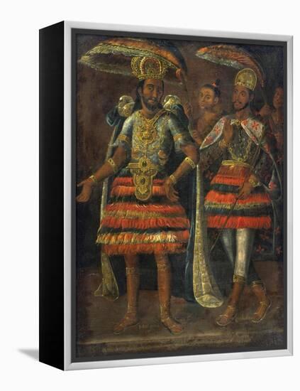 Cuauhtemoc (1497-1525) Et Moctezuma II (1466-1520) - Portrait of Moctezuma and Cuauhtemoc Par Anony-Anonymous Anonymous-Framed Premier Image Canvas