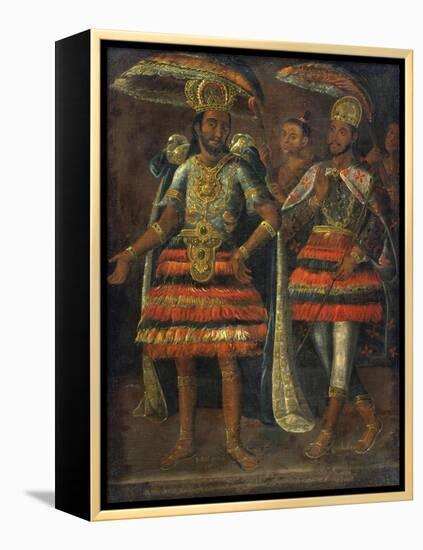 Cuauhtemoc (1497-1525) Et Moctezuma II (1466-1520) - Portrait of Moctezuma and Cuauhtemoc Par Anony-Anonymous Anonymous-Framed Premier Image Canvas