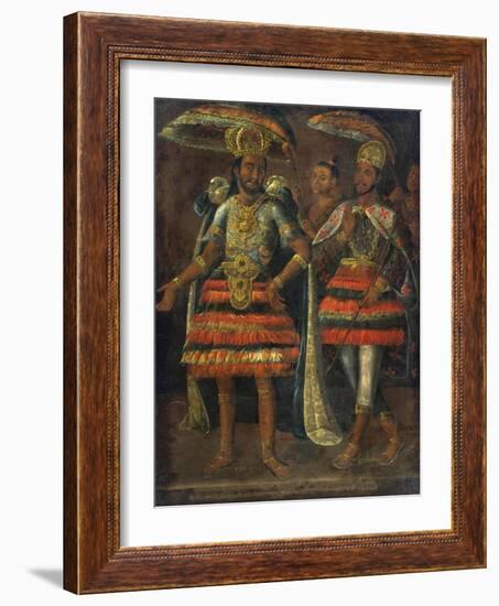 Cuauhtemoc (1497-1525) Et Moctezuma II (1466-1520) - Portrait of Moctezuma and Cuauhtemoc Par Anony-Anonymous Anonymous-Framed Giclee Print
