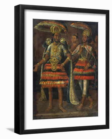 Cuauhtemoc (1497-1525) Et Moctezuma II (1466-1520) - Portrait of Moctezuma and Cuauhtemoc Par Anony-Anonymous Anonymous-Framed Giclee Print