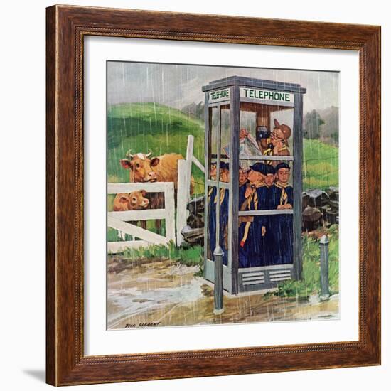 "Cub Scouts in Phone Booth," August 26, 1961-Richard Sargent-Framed Giclee Print