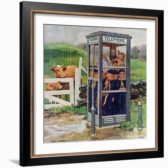 "Cub Scouts in Phone Booth," August 26, 1961-Richard Sargent-Framed Giclee Print