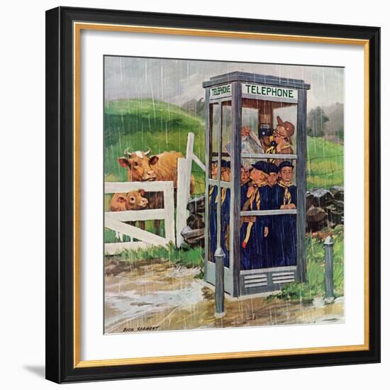 "Cub Scouts in Phone Booth," August 26, 1961-Richard Sargent-Framed Giclee Print