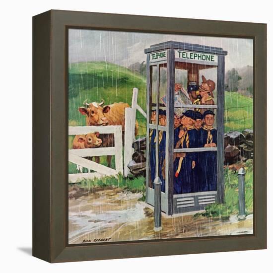 "Cub Scouts in Phone Booth," August 26, 1961-Richard Sargent-Framed Premier Image Canvas