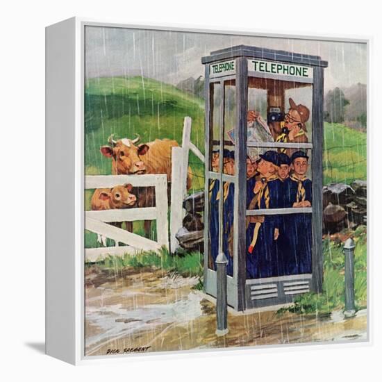 "Cub Scouts in Phone Booth," August 26, 1961-Richard Sargent-Framed Premier Image Canvas