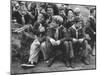 Cub Scouts Sitting around at Camp Out-null-Mounted Photographic Print