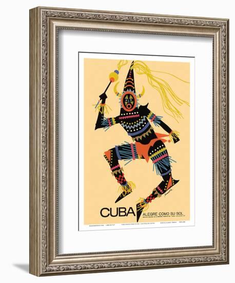 Cuba - Alegre Como Su Sol (Cheerful as Her Sun) - Native Folk Dancer-Luis Vega De Castro-Framed Art Print