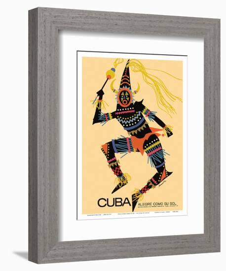 Cuba - Alegre Como Su Sol (Cheerful as Her Sun) - Native Folk Dancer-Luis Vega De Castro-Framed Art Print