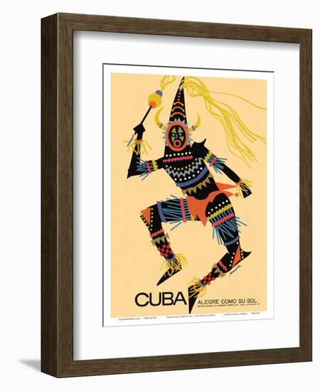 Cuba - Alegre Como Su Sol (Cheerful as Her Sun) - Native Folk Dancer-Luis Vega De Castro-Framed Art Print