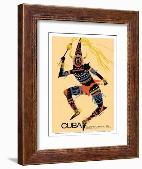 Cuba - Alegre Como Su Sol (Cheerful as Her Sun) - Native Folk Dancer-Luis Vega De Castro-Framed Art Print