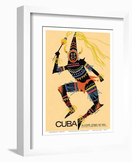 Cuba - Alegre Como Su Sol (Cheerful as Her Sun) - Native Folk Dancer-Luis Vega De Castro-Framed Art Print