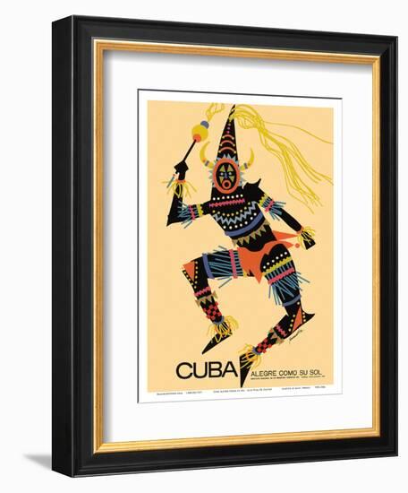 Cuba - Alegre Como Su Sol (Cheerful as Her Sun) - Native Folk Dancer-Luis Vega De Castro-Framed Art Print