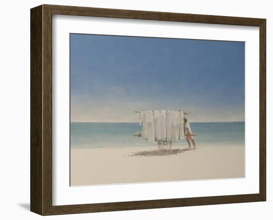 Cuba Beach Seller, 2010-Lincoln Seligman-Framed Giclee Print