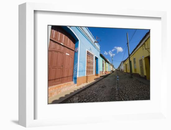 Cuba. Casa Particulares Line the Street, Shown by their Particular Logo Above the Street Number-Inger Hogstrom-Framed Photographic Print