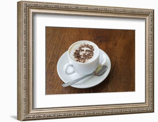 Cuba. Che Guevara in cinnamon atop a cup of cappuccino.-Brenda Tharp-Framed Photographic Print