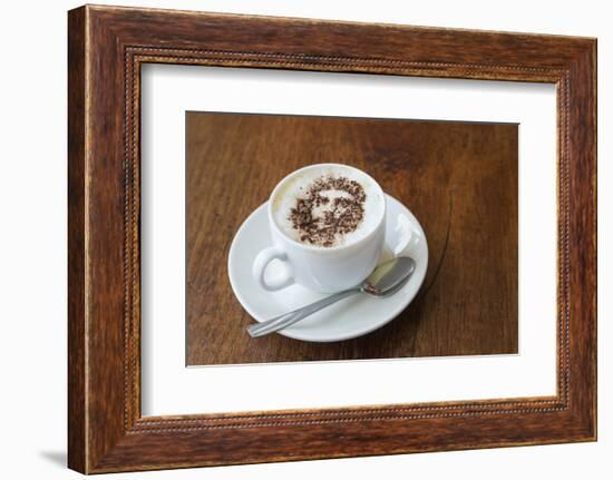 Cuba. Che Guevara in cinnamon atop a cup of cappuccino.-Brenda Tharp-Framed Photographic Print