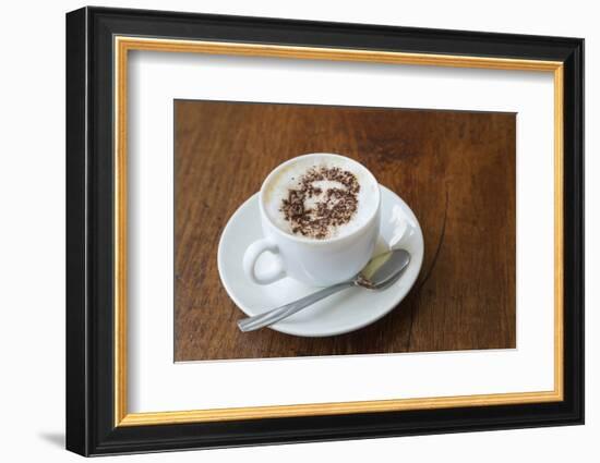 Cuba. Che Guevara in cinnamon atop a cup of cappuccino.-Brenda Tharp-Framed Photographic Print