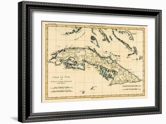 Cuba, from 'Atlas De Toutes Les Parties Connues Du Globe Terrestre' by Guillaume Raynal (1713-96)…-Charles Marie Rigobert Bonne-Framed Premium Giclee Print