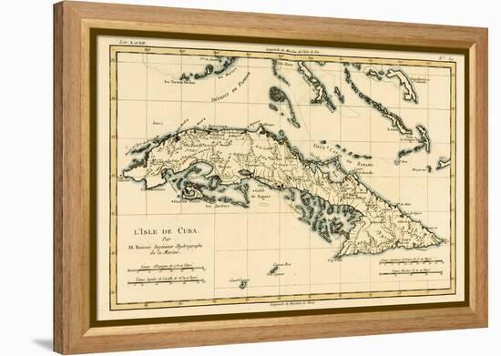 Cuba, from 'Atlas De Toutes Les Parties Connues Du Globe Terrestre' by Guillaume Raynal (1713-96)…-Charles Marie Rigobert Bonne-Framed Premier Image Canvas