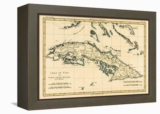 Cuba, from 'Atlas De Toutes Les Parties Connues Du Globe Terrestre' by Guillaume Raynal (1713-96)…-Charles Marie Rigobert Bonne-Framed Premier Image Canvas