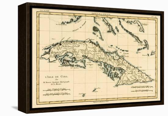 Cuba, from 'Atlas De Toutes Les Parties Connues Du Globe Terrestre' by Guillaume Raynal (1713-96)…-Charles Marie Rigobert Bonne-Framed Premier Image Canvas