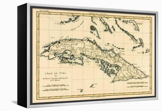 Cuba, from 'Atlas De Toutes Les Parties Connues Du Globe Terrestre' by Guillaume Raynal (1713-96)…-Charles Marie Rigobert Bonne-Framed Premier Image Canvas