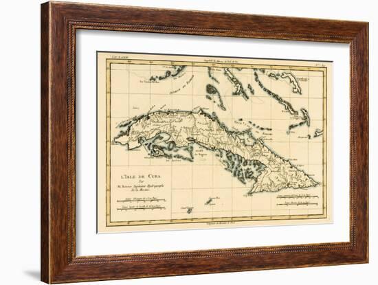 Cuba, from 'Atlas De Toutes Les Parties Connues Du Globe Terrestre' by Guillaume Raynal (1713-96)…-Charles Marie Rigobert Bonne-Framed Giclee Print