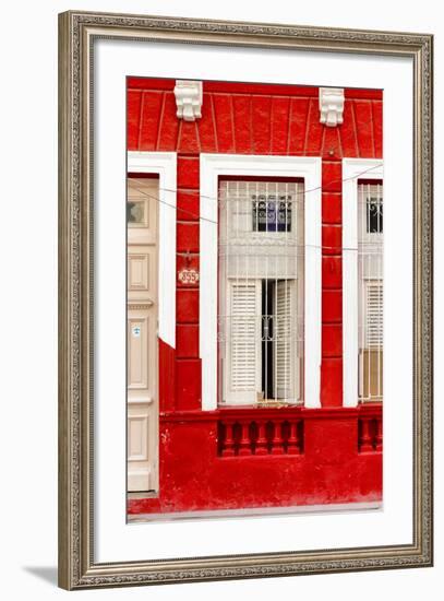 Cuba Fuerte Collection - 355 Street Red Facade II-Philippe Hugonnard-Framed Photographic Print