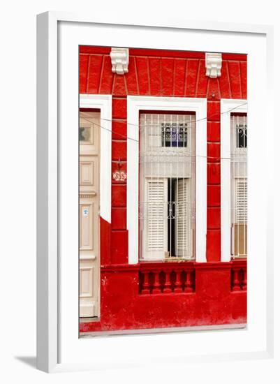 Cuba Fuerte Collection - 355 Street Red Facade II-Philippe Hugonnard-Framed Photographic Print