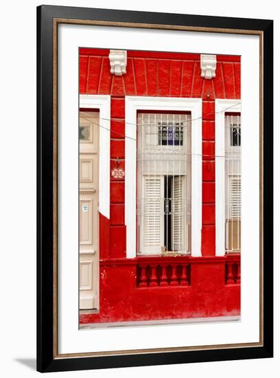 Cuba Fuerte Collection - 355 Street Red Facade II-Philippe Hugonnard-Framed Photographic Print