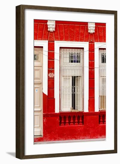 Cuba Fuerte Collection - 355 Street Red Facade II-Philippe Hugonnard-Framed Photographic Print