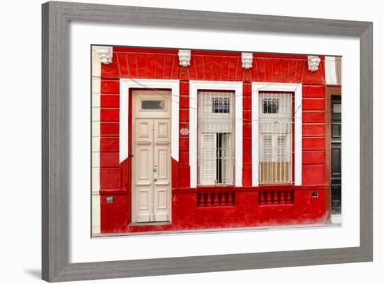 Cuba Fuerte Collection - 355 Street Red Facade-Philippe Hugonnard-Framed Photographic Print