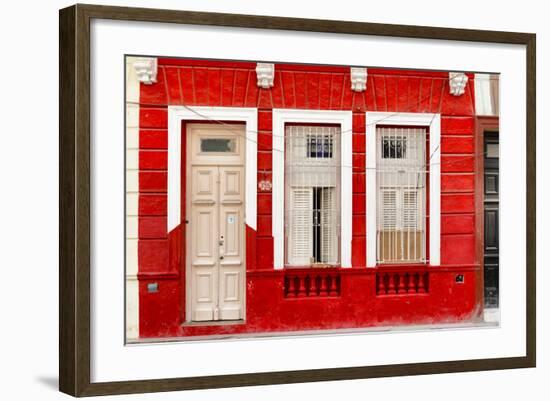 Cuba Fuerte Collection - 355 Street Red Facade-Philippe Hugonnard-Framed Photographic Print