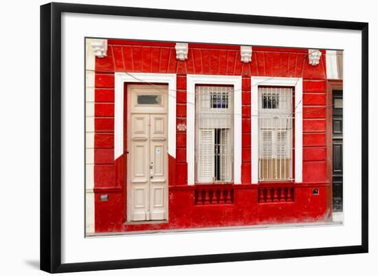 Cuba Fuerte Collection - 355 Street Red Facade-Philippe Hugonnard-Framed Photographic Print