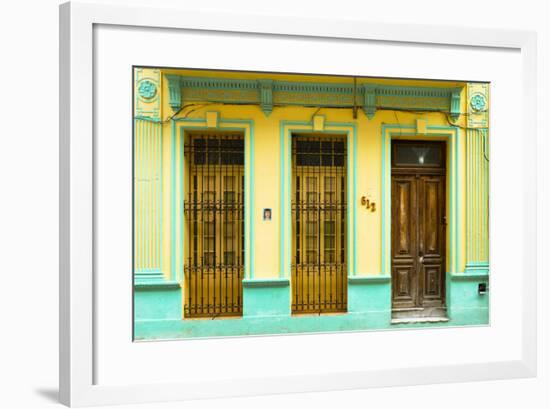 Cuba Fuerte Collection - 612 Street Havana - Yellow and Green-Philippe Hugonnard-Framed Photographic Print