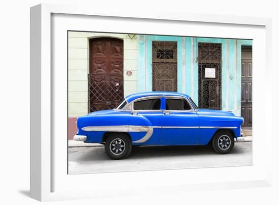 Cuba Fuerte Collection - 66 Street Havana Blue Car-Philippe Hugonnard-Framed Photographic Print