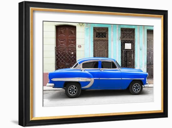 Cuba Fuerte Collection - 66 Street Havana Blue Car-Philippe Hugonnard-Framed Photographic Print