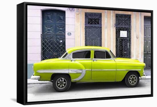 Cuba Fuerte Collection - 66 Street Havana Lime Green Car-Philippe Hugonnard-Framed Stretched Canvas