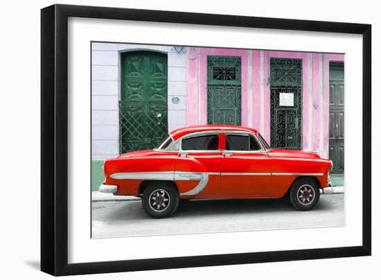 Cuba Fuerte Collection - 66 Street Havana Red Car-Philippe Hugonnard-Framed Photographic Print