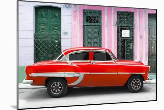 Cuba Fuerte Collection - 66 Street Havana Red Car-Philippe Hugonnard-Mounted Photographic Print