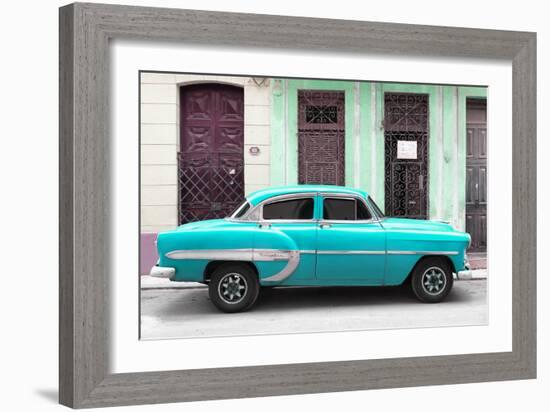 Cuba Fuerte Collection - 66 Street Havana Turquoise Car-Philippe Hugonnard-Framed Photographic Print