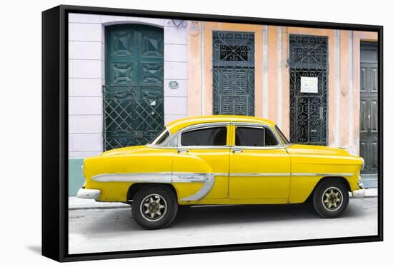 Cuba Fuerte Collection - 66 Street Havana Yellow Car-Philippe Hugonnard-Framed Stretched Canvas