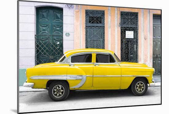 Cuba Fuerte Collection - 66 Street Havana Yellow Car-Philippe Hugonnard-Mounted Photographic Print