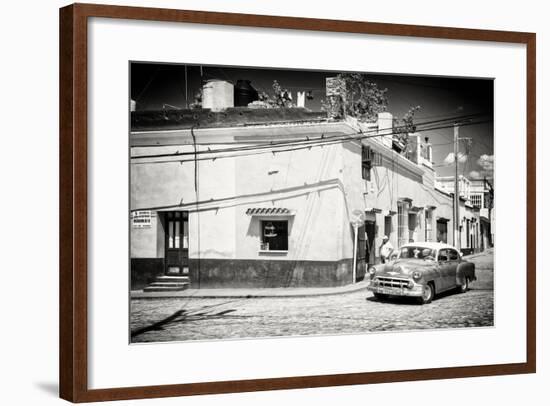 Cuba Fuerte Collection B&W - American Car in Trinidad-Philippe Hugonnard-Framed Photographic Print