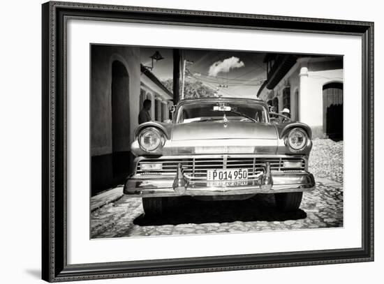 Cuba Fuerte Collection B&W - American Classic Car in Trinidad VI-Philippe Hugonnard-Framed Photographic Print