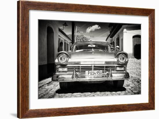 Cuba Fuerte Collection B&W - American Classic Car in Trinidad VI-Philippe Hugonnard-Framed Photographic Print